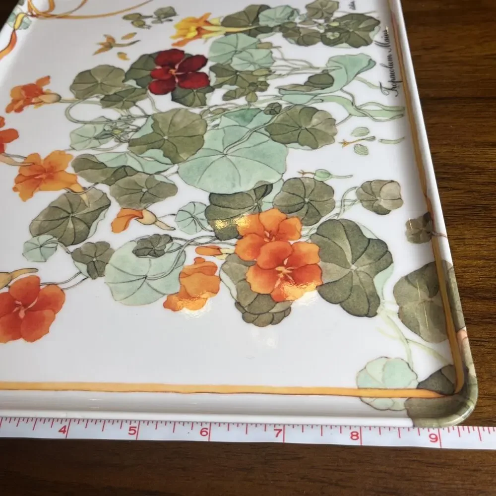 Atelier Michele Trumel, RD Imports Italy Melamine Trinket Tray Nasturtium Floral